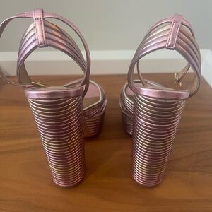 Aquazzura Metallic Pink and Gold Heels